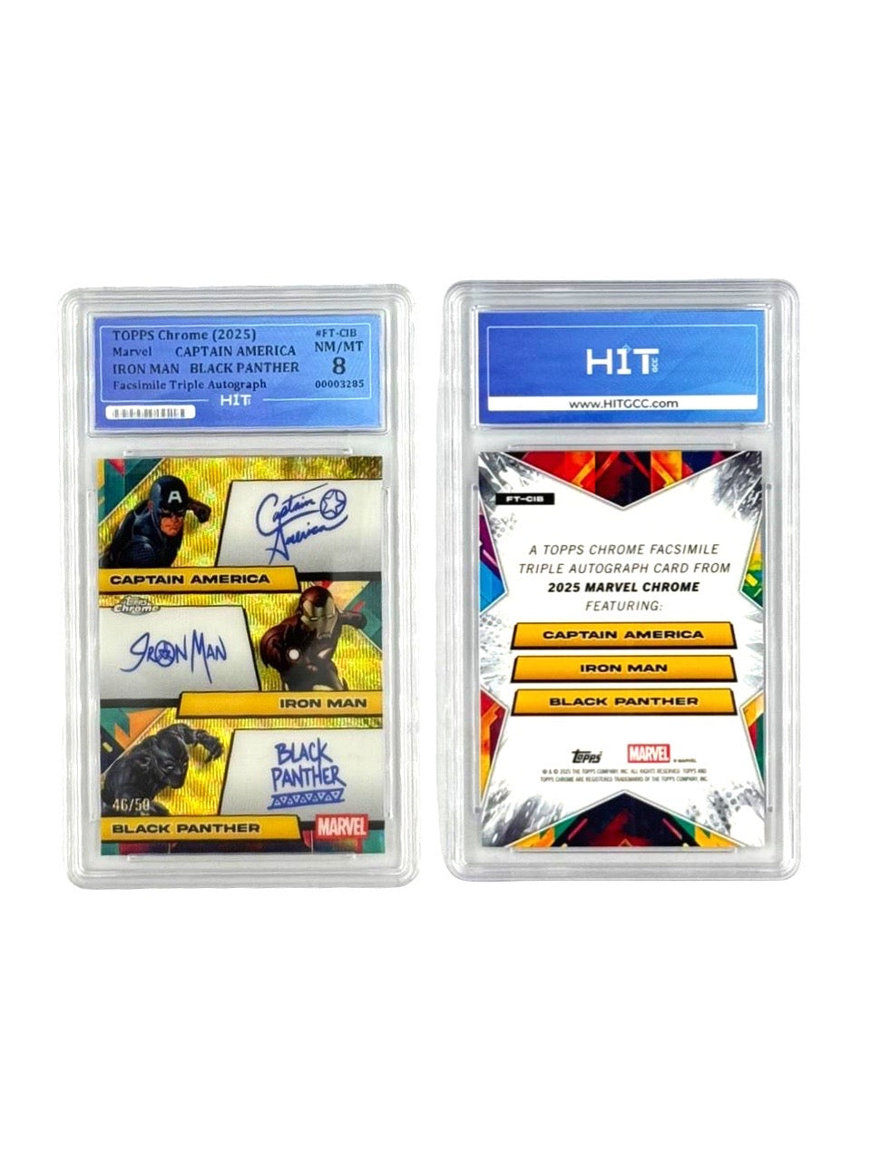 Marvel Captain America, Iron Man, Black Panther (Topps Chrome 2025) 00003285