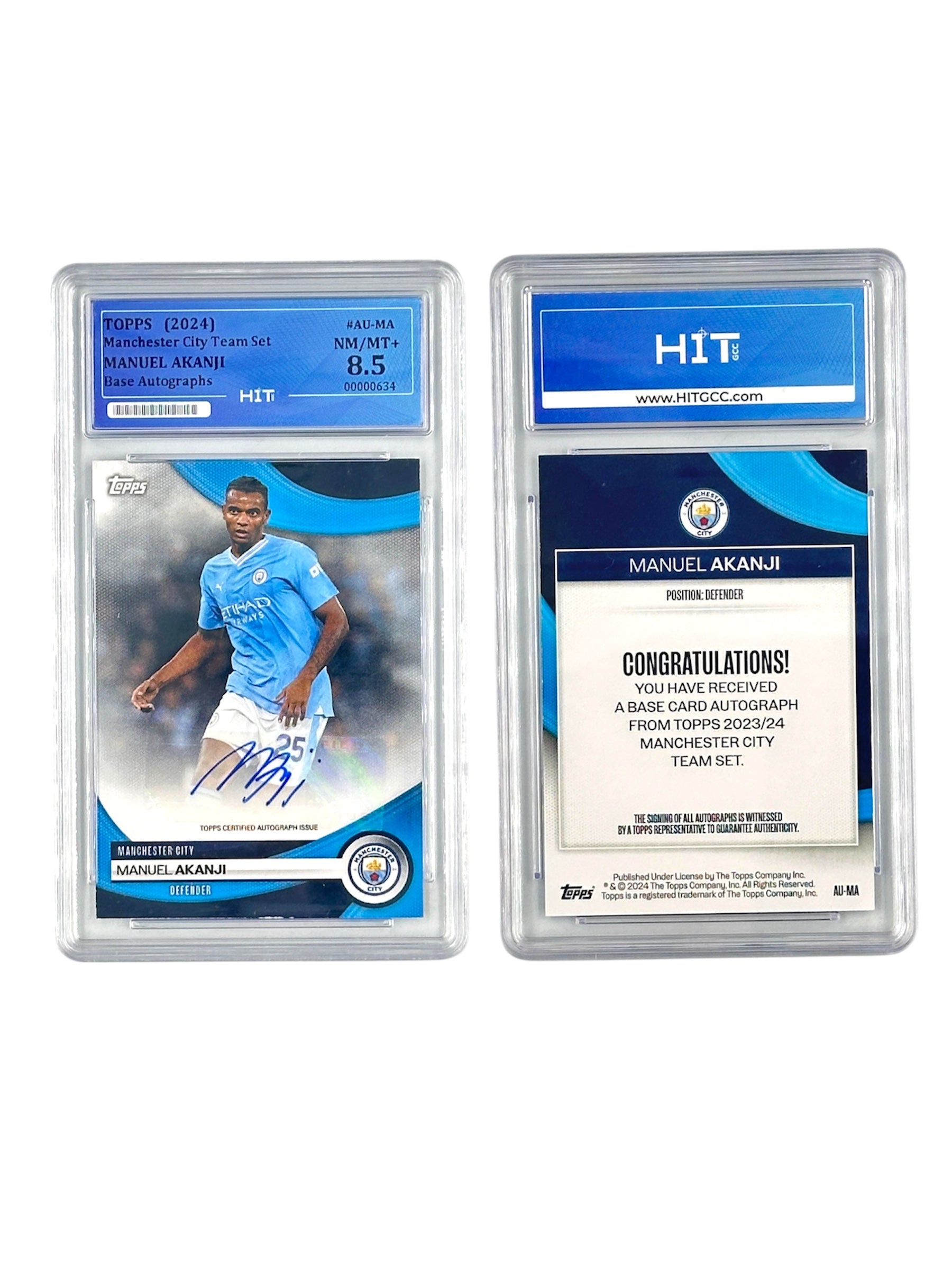 Topps Manuel Akanji Base Autographs (2024 Manchester City Team Set) 00000634